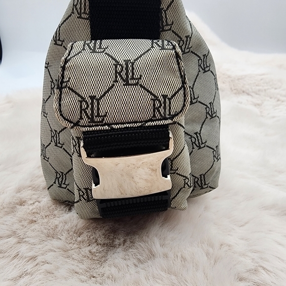 Lauren Ralph Lauren 90a y2k monogram shoulder bag with silver‎ buckles on sides - Picture 4 of 13